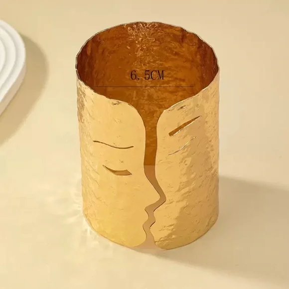 New! Gold Face Bangle Open Bracelet - Picture 2 of 2